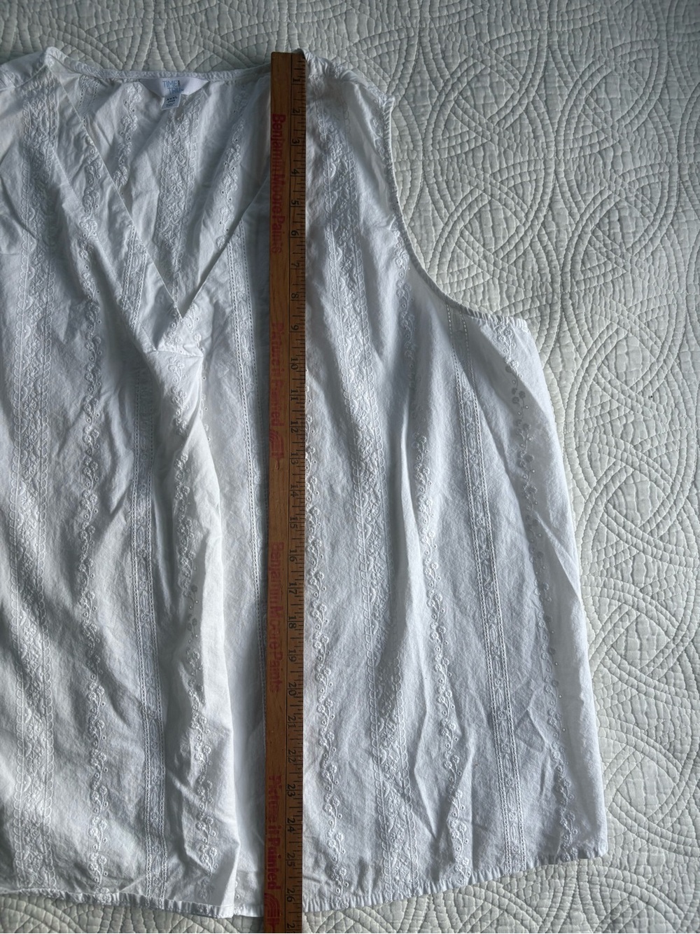 Eyelet Cotton Blouse Size 22 White - Picture 5 of 7